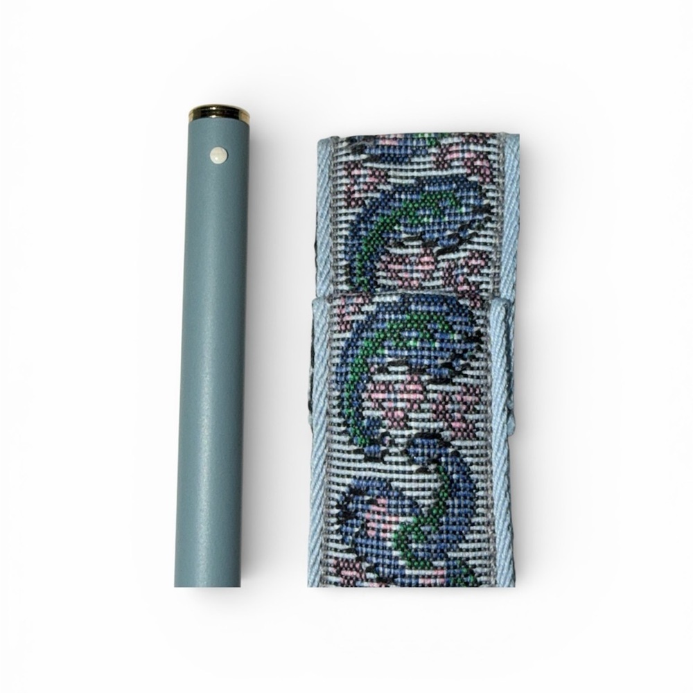 NEW Vintage French Blue Gold SHEAFFER ballpoint ink pen & paisley tapestry case - Picture 5 of 6